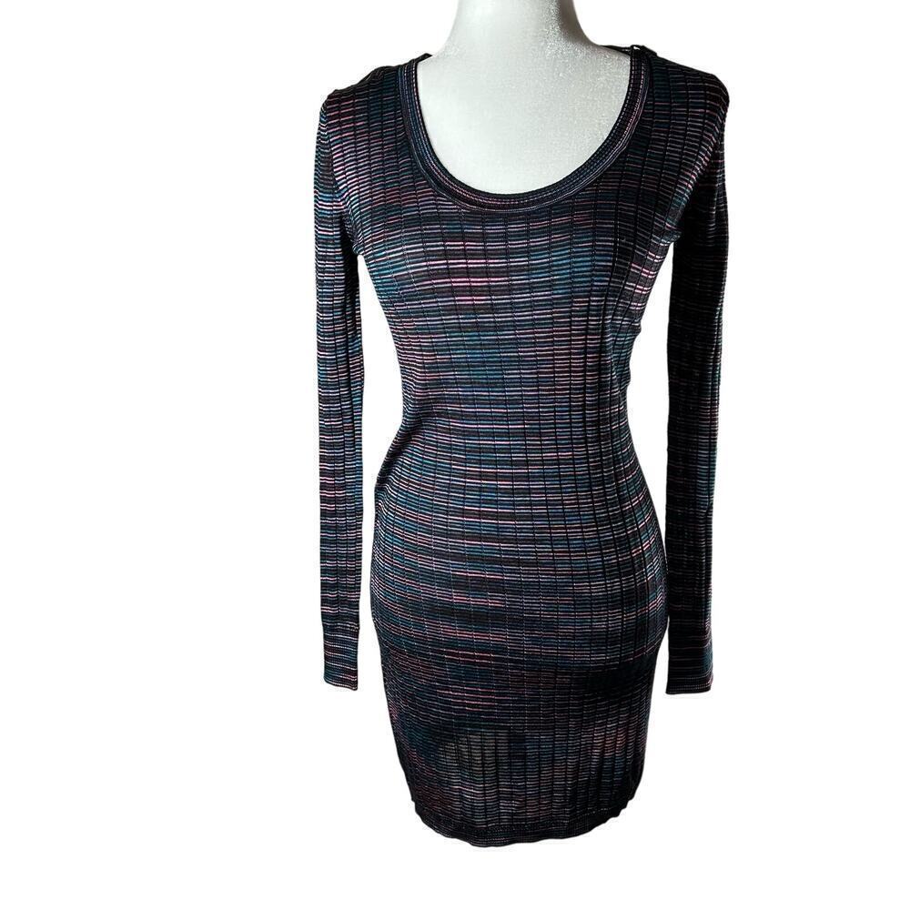 M Missoni Long Sleeve Knit Body Con Dress